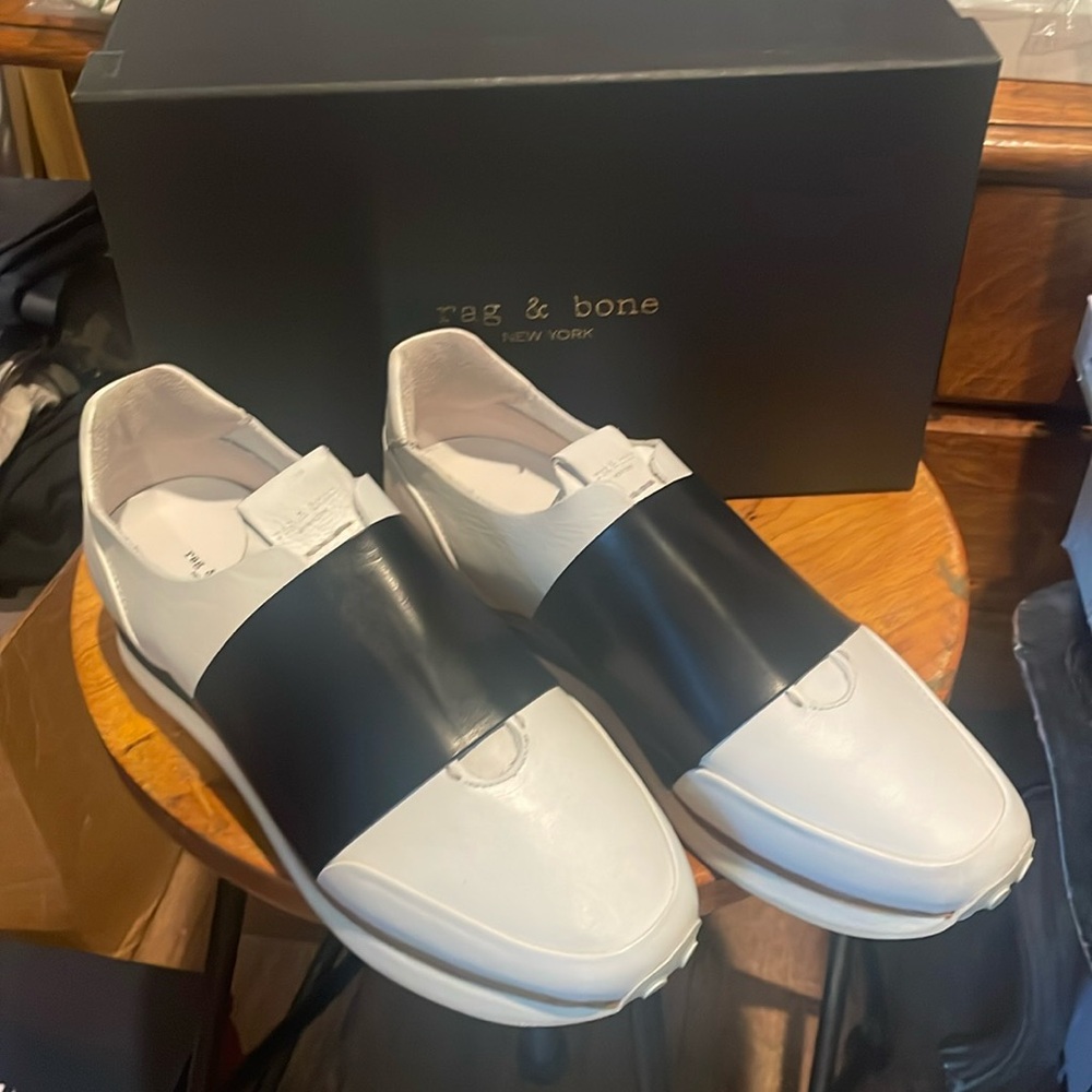 🖤🤍Rag and Bone black & white tennis shoes NIB size9/39 🤍🖤